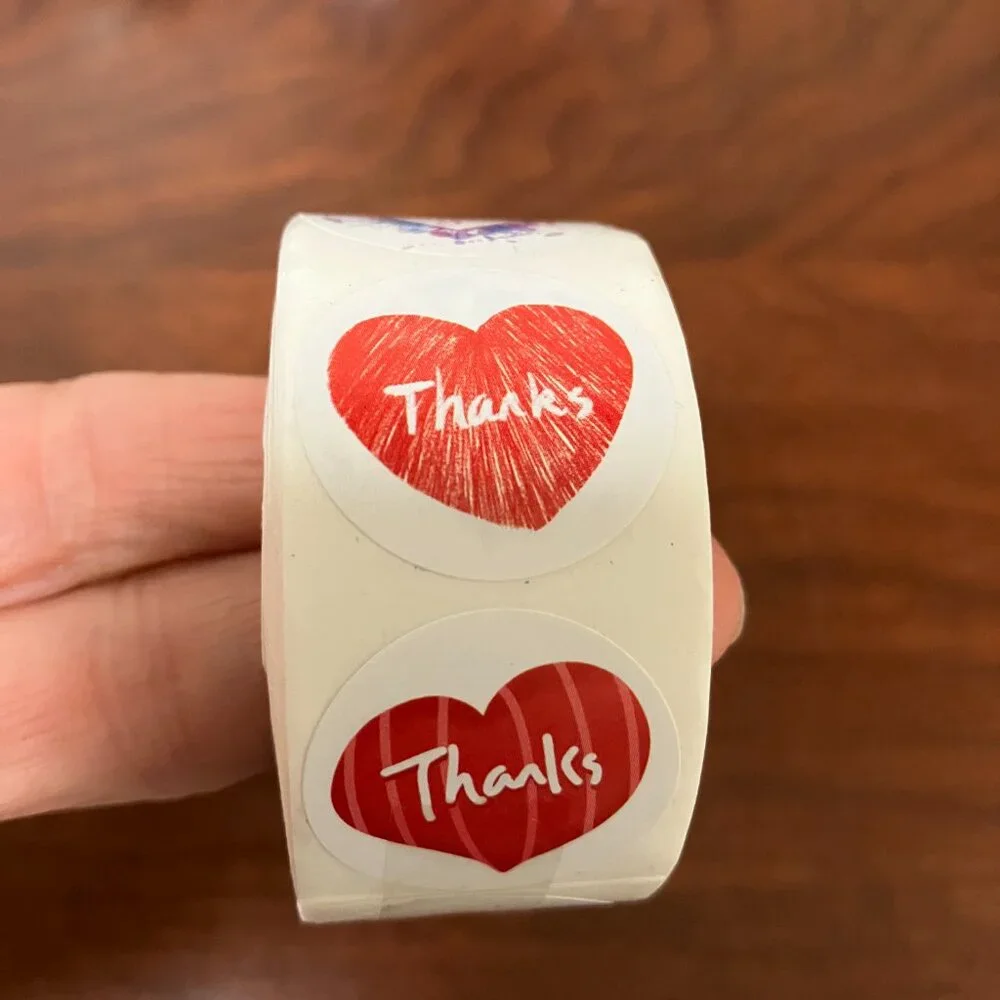 1,500 Stickers - 3 x 500 Self-adhesive Hearts Brand NEW Tax Write off